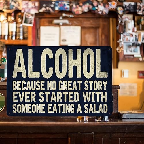 Miniatura 5 de Letreros de bar para el hogar, bar, letreros divertidos de hombre, letrero de cueva de hombre, letreros de lata de metal con alcohol, letreros de