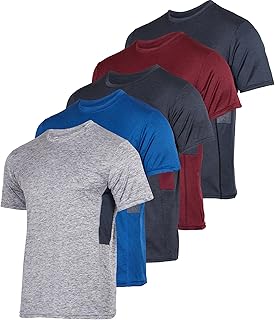 5 Pack: Youth Dry-Fit Moisture Wicking Active Athletic Performance Short-Sleeve T-Shirt Boys & Girls