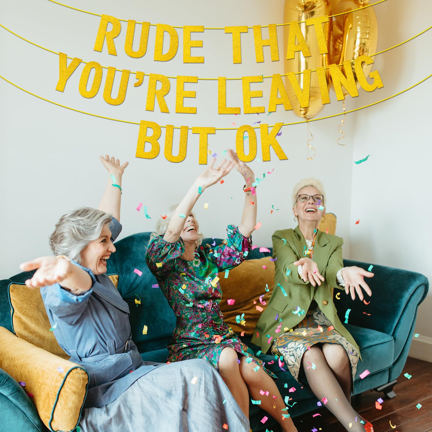 Scortese Rude That You're Leaving But Ok, Decorazione di Dimissioni Banner di Felice Pensionamento Decorazioni per Feste di Pensionamento per Colleghi d'Ufficio Festa di Addio