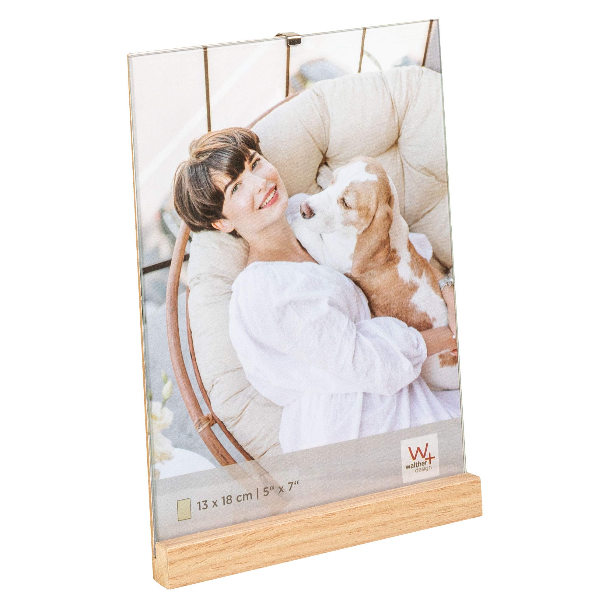 walther design Bilderrahmen natur 13 x 18 cm Holz-Portraitrahmen, Hochformat Simplicity YQ318P