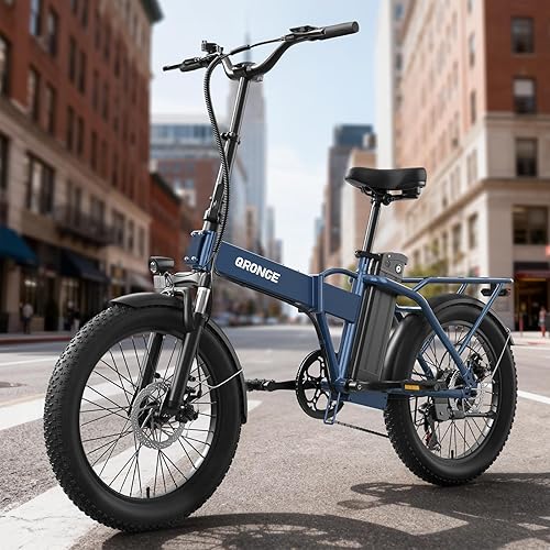 Foldable Electric Bike 1000W Peak, Folding Ebike 28maxMPH, 48V 13.5AH Removable Battery, 20" Fat Tire, 70 maxMiles Range, 5 Modes Electric Bike for Adults, Adult Electric Bicycles for Commute
