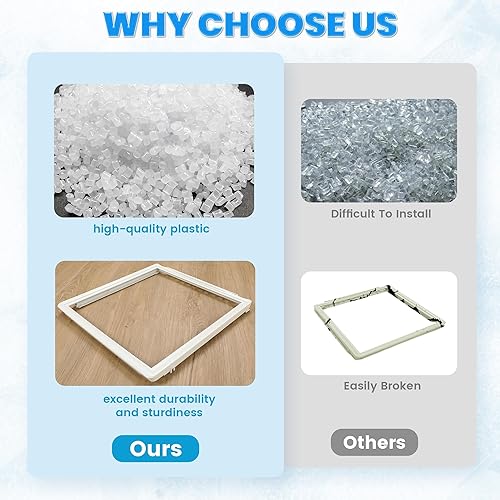 Miniatura 4 de Kojem 241969501 Marco de estante para refrigerador con vidrio compatible con Electrolux Frigidaire Kenmore Whirlpool Refrigerador Crisper Pan Cover