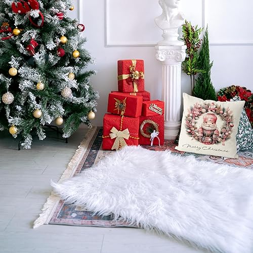 Miniatura 6 de GAGEC Fundas de almohada navideñas de 18 x 18 pulgadas, corona de cascanueces, fundas de almohada rosadas, fundas de almohada de Navidad para