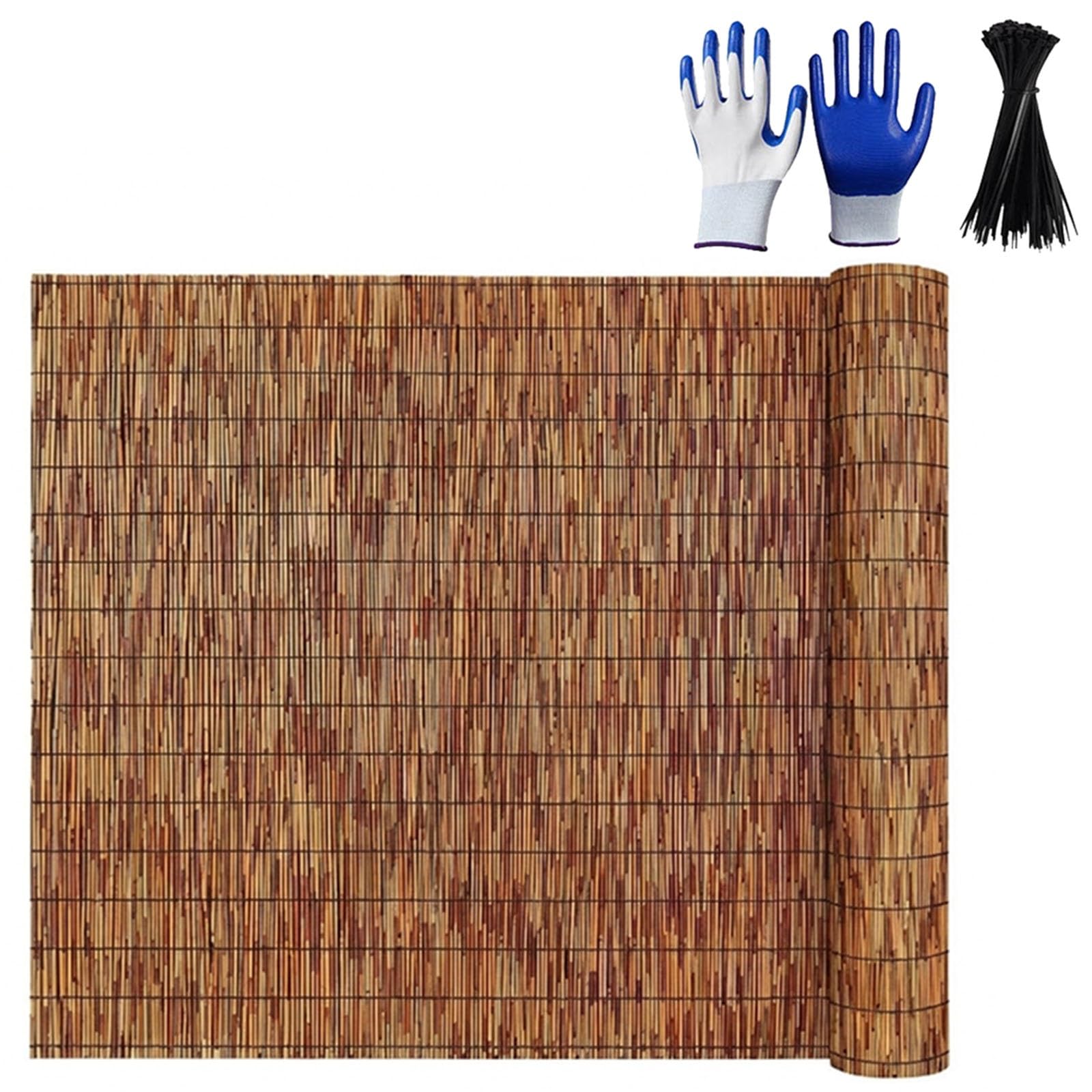 Arella in Canniccio Naturale Frangivisto da Esterno, Stuoia Ombreggiante e Copertura Privacy per Recinzione Giardino, Frangivento Decorativo per Balcone e Terrazzo(183x500cm(6x16.4ft))