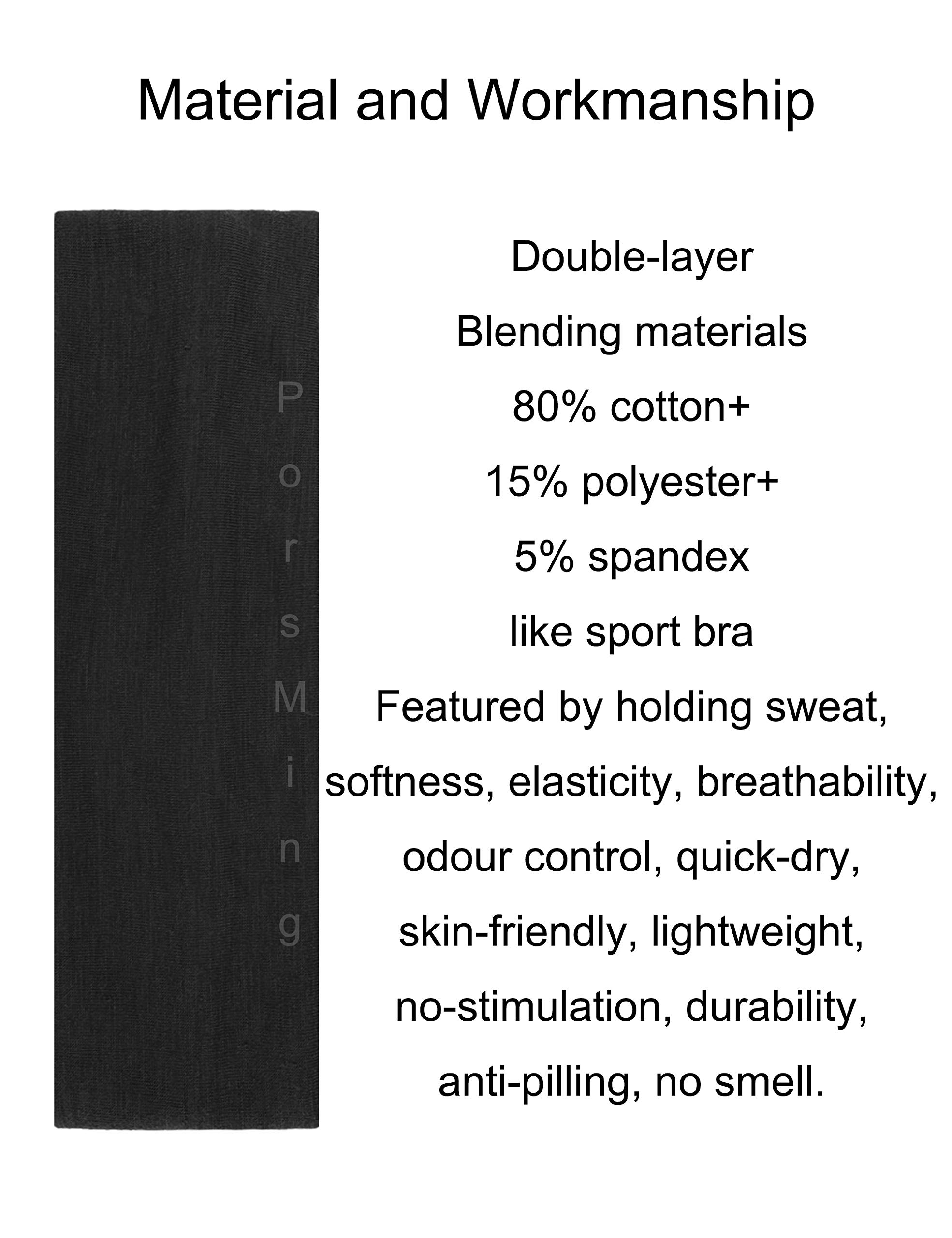 Fasce elastiche per capelli, misura grande, per donne, uomini, ragazze, yoga, palestra, sport, fitness, antiscivolo, alla moda, confezione da 12, colore: nero