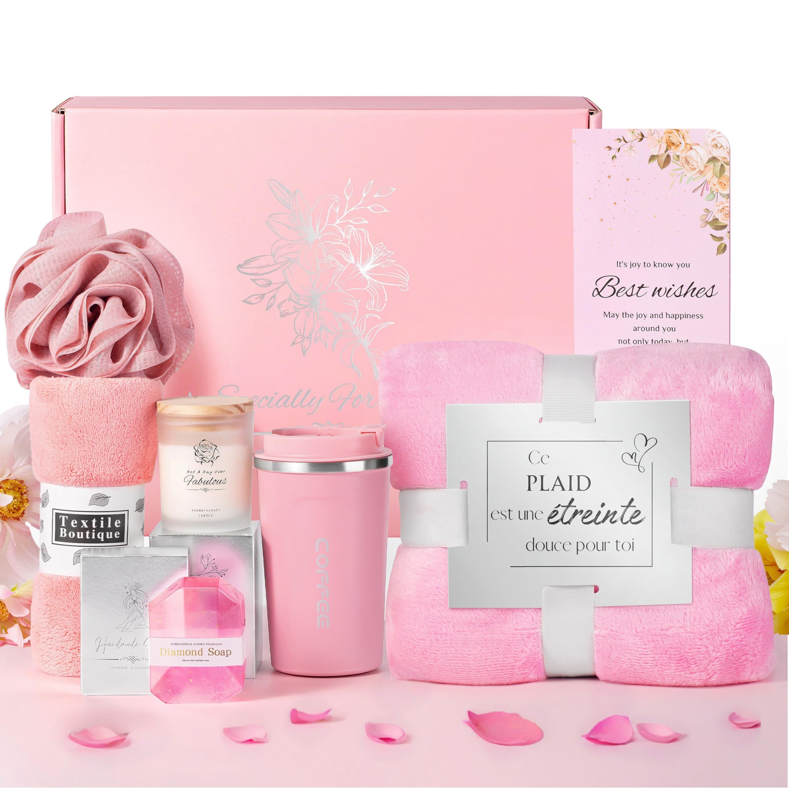 Coffret Cadeau Femme Soin Beauté Spa Avec Message Personnalisé Pour Offrir, Set De Démaquillage