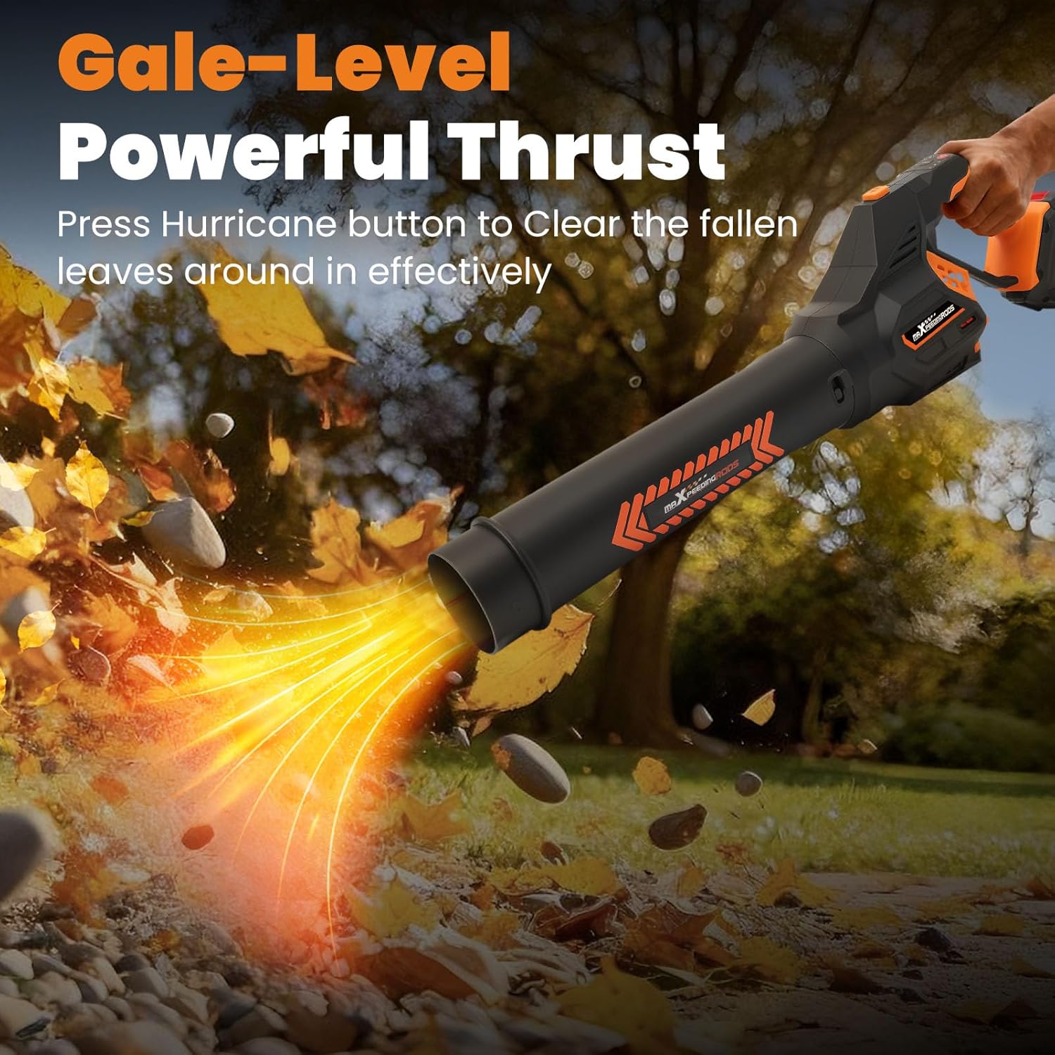 maXpeedingrods Leaf Blower Cordless, 650CFM Electric Leaf Blower with 2 x 4.5Ah Batteries & Fast Charger, 180° Deformation Blower, Lightweight Leaf Blower for Lawn Care, Garden, Patio & Outdoor Clean - Image 4
