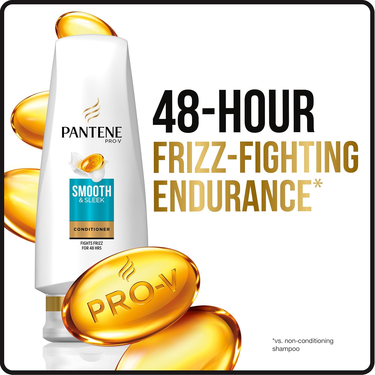 Pantene Argan Oil Conditioner for Frizz Control, Smooth and Sleek, 24 Fl Oz (Pack of 2) (Packaging May Vary) : Beauty & Personal Care