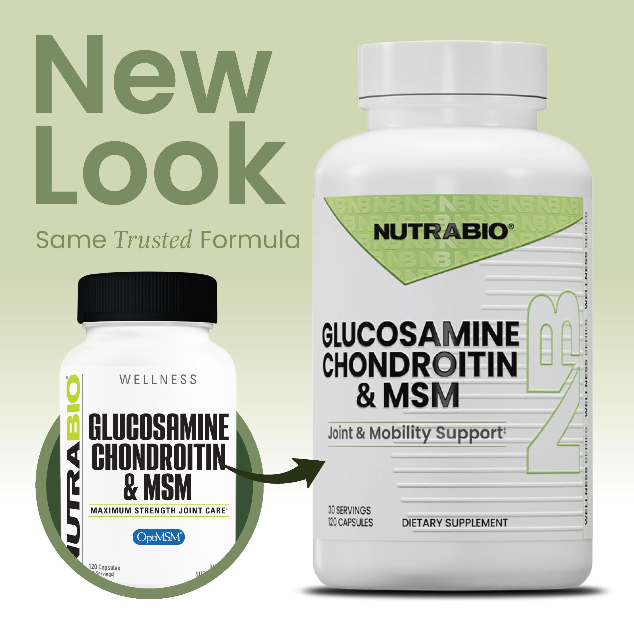 NutraBio Glucosamine Chondroitin & OptiMSM Supplement, Joint Support Formula - 120 Capsules (120 Count) — Amazon image 2