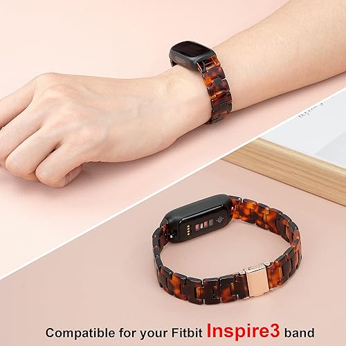 Miniatura 6 de Compatible con Fitbit Inspire 3 Band para mujeres y niñas, correa de reloj de resina, correa de repuesto ajustable para Fitbit Inspire 3