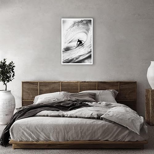 Miniatura 3 de Lienzo vintage de surf para pared, póster retro de surfista en blanco y negro, impresión estética de surf oceánico, pintura para el hogar,