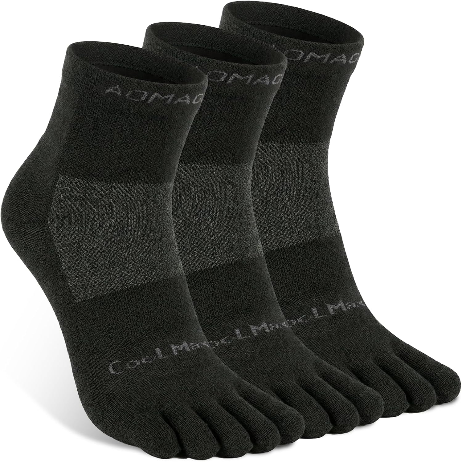 likloks Toe Socks for Men Women Coolmax Five Finger Sock Athletic Running Quarter Ankle 5 Toe Socks (3 Pairs)