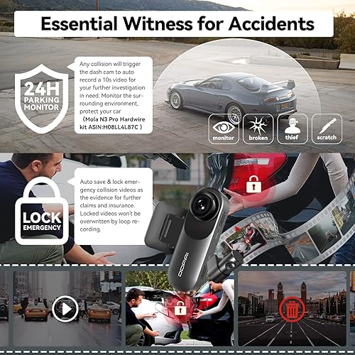 Miniatura 5 de DDPAI Cámara de tablero frontal y trasera de 2.5 K para automóvil, cámara frontal 1600P 1080P trasera para automóviles, cámara de tablero de