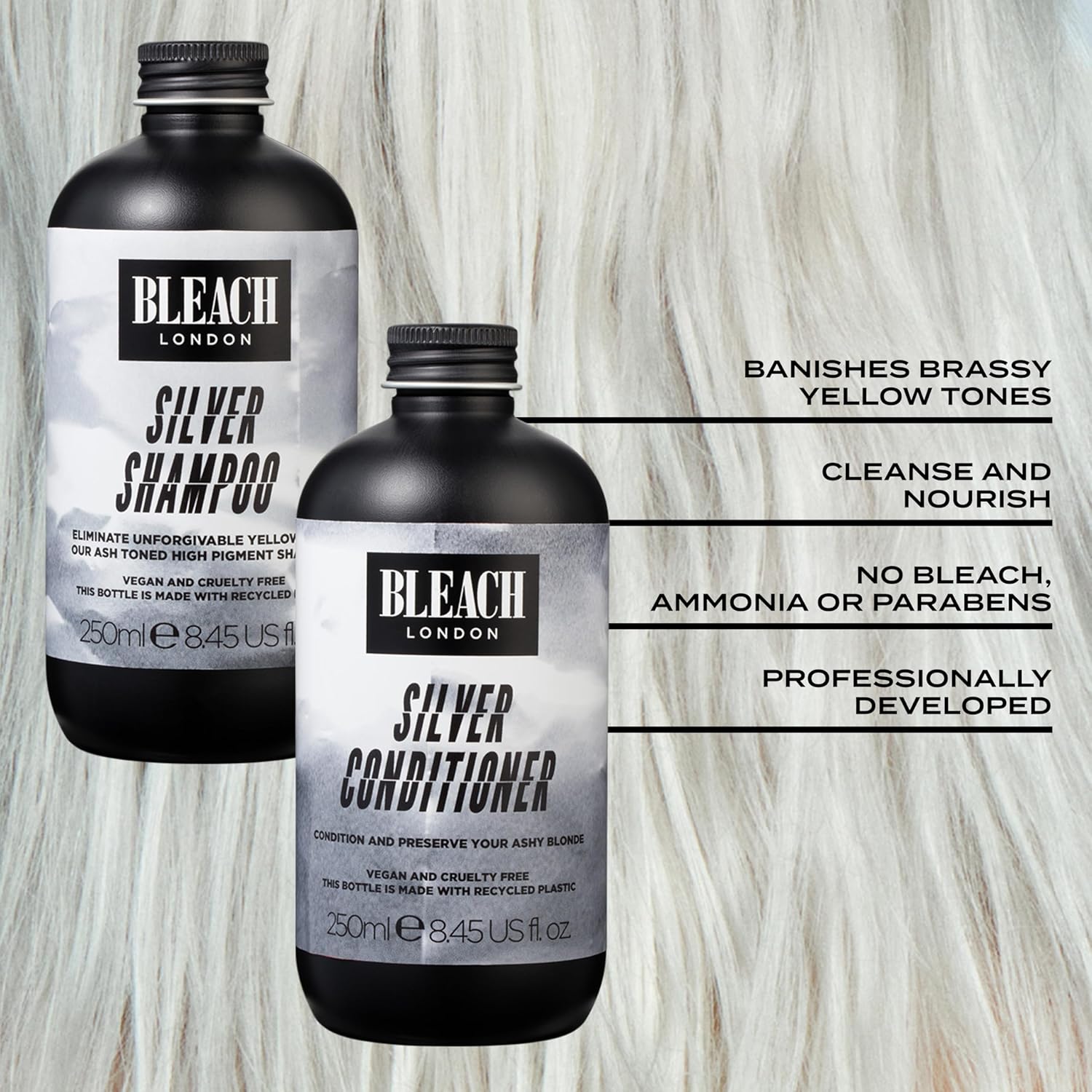 BLEACH LONDON Silver Shampoo & Conditioner Set (250ml)
