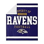 FOCO Baltimore Ravens NFL Team Property Of Sherpa Fleece Blanket