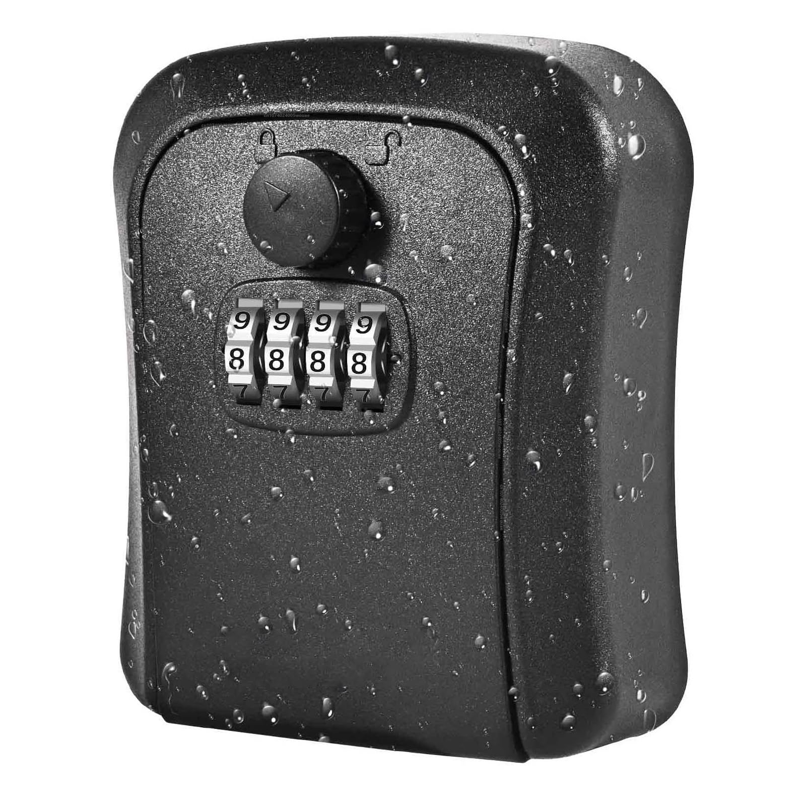 Wall Mount Lockbox Outside Waterproof Key Hider for House Key Resettable Safe Security Password(Nero)