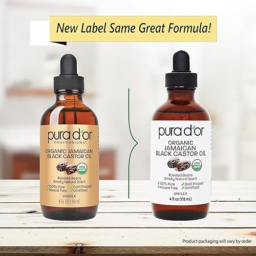 Miniatura 8 de PURA DOR Aceite de ricino orgánico 4 onzas  2 cepillos de pestañas y cejas 100 puro prensado en frío sin hexano para pestañas y cejas más completas