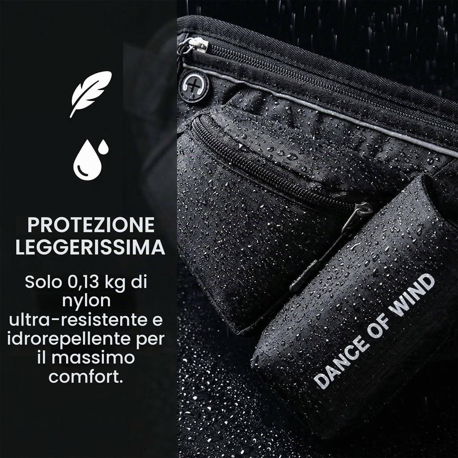 Marsupio Running con Porta Borraccia, Marsupio Sportivo Uomo Donna Regolabile (84-124cm), Impermeabile e Leggero per Corsa, Trekking, Viaggio, con Foro per Cuffie