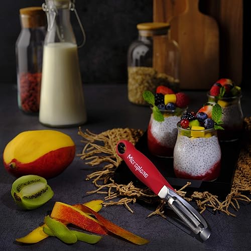 Miniatura 6 de Microplane Pelador giratorio dentado profesional para tomate y kiwi, para uso a mano derecha e izquierda