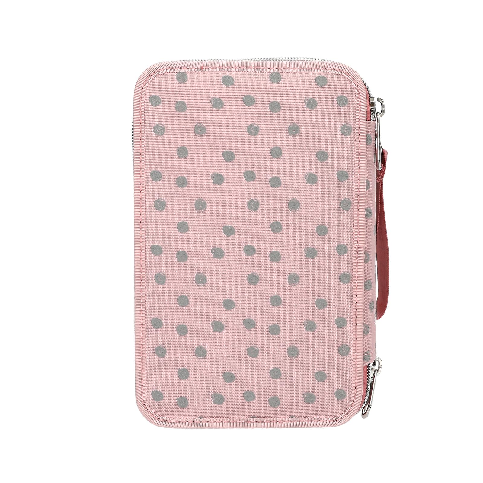 Depesche 14007 TOPModel Dots - Trousse à Crayons Rose à 3 Compartiments, avec Motif TOPModel, Motif à Pois et Paillettes, Trousse Contenant des Crayons de Couleur, des Ciseaux