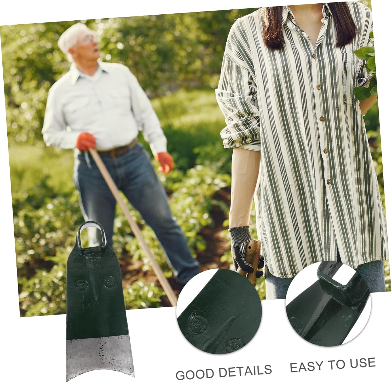 Stainless Steel Gardening Hoe Durable Vegetable Farming Tool for Easy Digging and Weeding Handheld Garden Tool for Planting and Soil Loosening