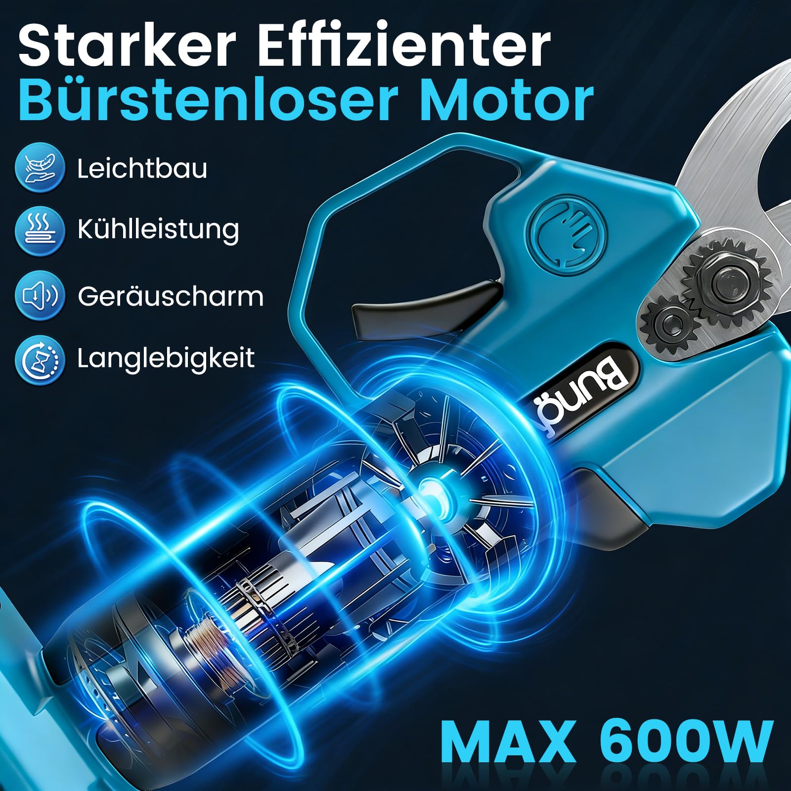 Akku-Astschere Bürstenloser Motor, Elektrische Gartenschere kompatibel mit Makita 18V Akku, mit 2x 4Ah Akku, 28-45mm Schnittdurchmesser für Zweige, Garten & Äste für Männer zu Valentinstag
