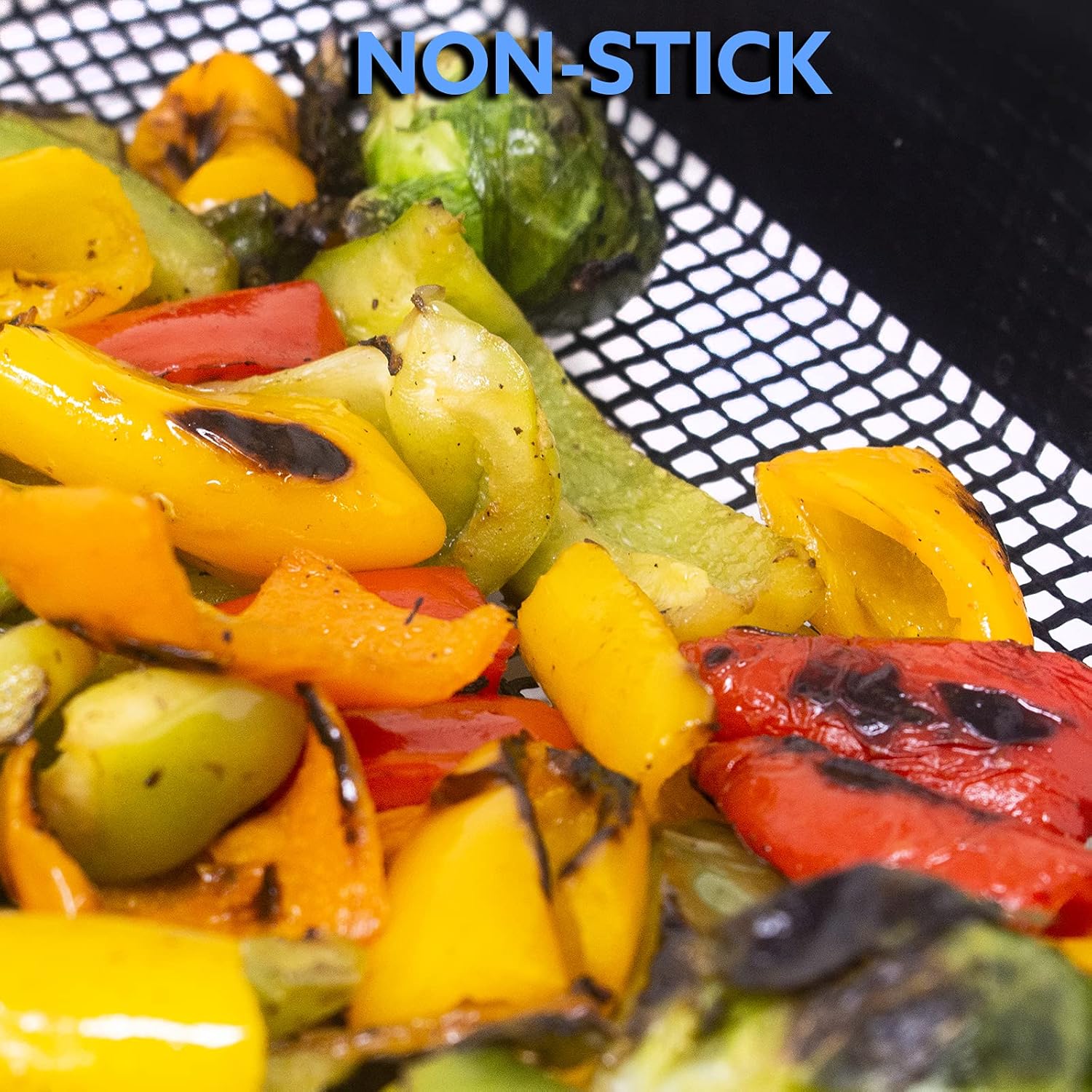 Kona Vegetable Grill Basket - Non Stick Mesh for BBQ, Pellet Grills, Smokers - Great for Fish, Veggies, Kabobs, Fruit, Nuts, Smoking Cheese : Patio, Lawn & Garden