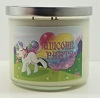 Vista 1 de Vela perfumada Unicorn Farts - Vela de cera de soja (3 mechas grandes, bucles de frutas)