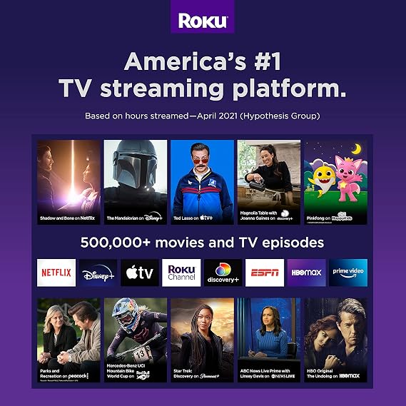 Roku Streaming Stick + | جهاز دفق HD / 4K / HDR مع جهاز تحكم لاسلكي طويل المدى و Roku Voice Remote مع أجهزة التحكم في التلفزيون
