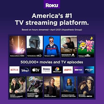 Roku Streaming Stick + | جهاز دفق HD / 4K / HDR مع جهاز تحكم لاسلكي طويل المدى و Roku Voice Remote مع أجهزة التحكم في التلفزيون