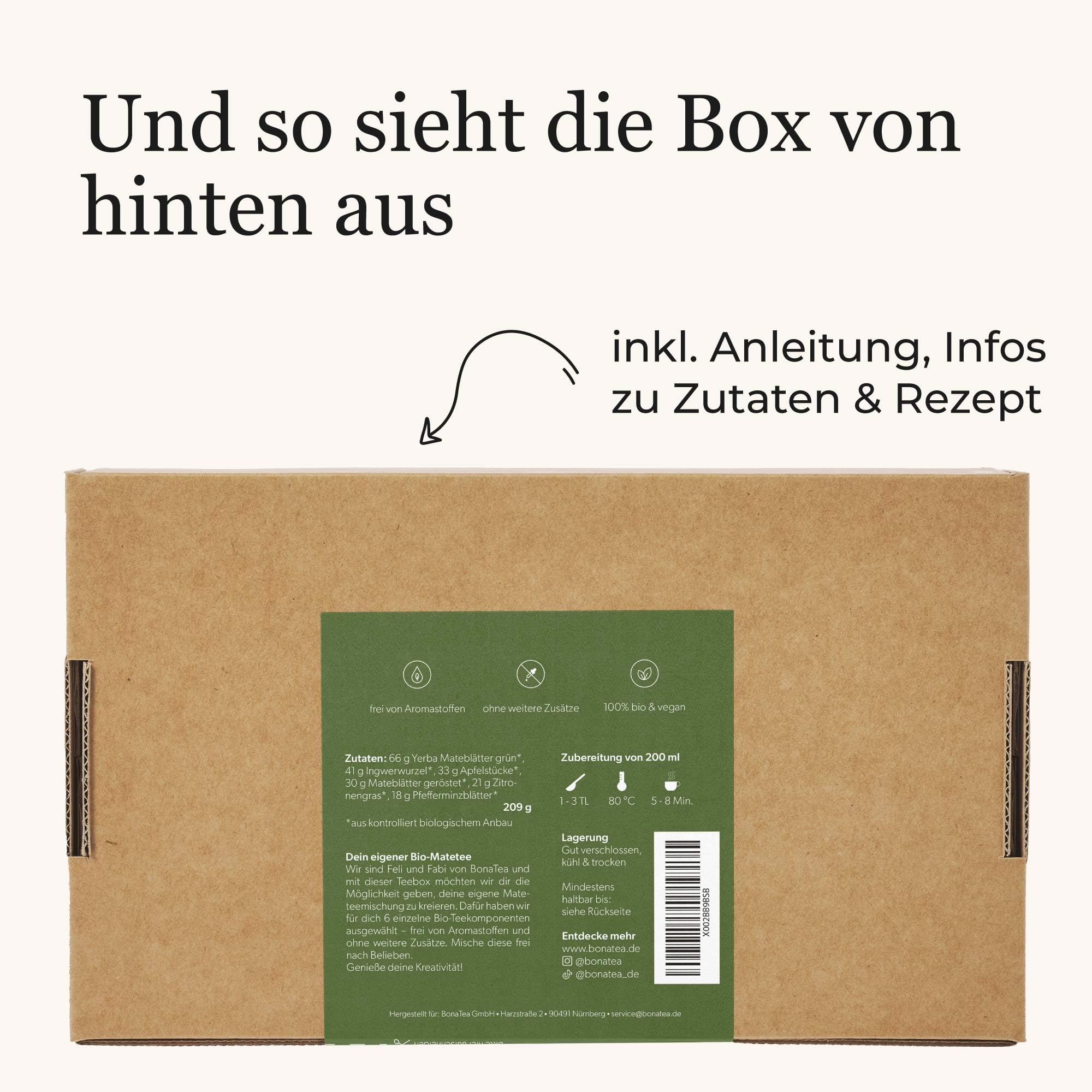 Tee Selber Mischen Set Geschenk mit Matetee - BIO Mate Tee Geschenkset mit 6 leckeren Tee-Sorten zum DIY Teemischung Selber Machen