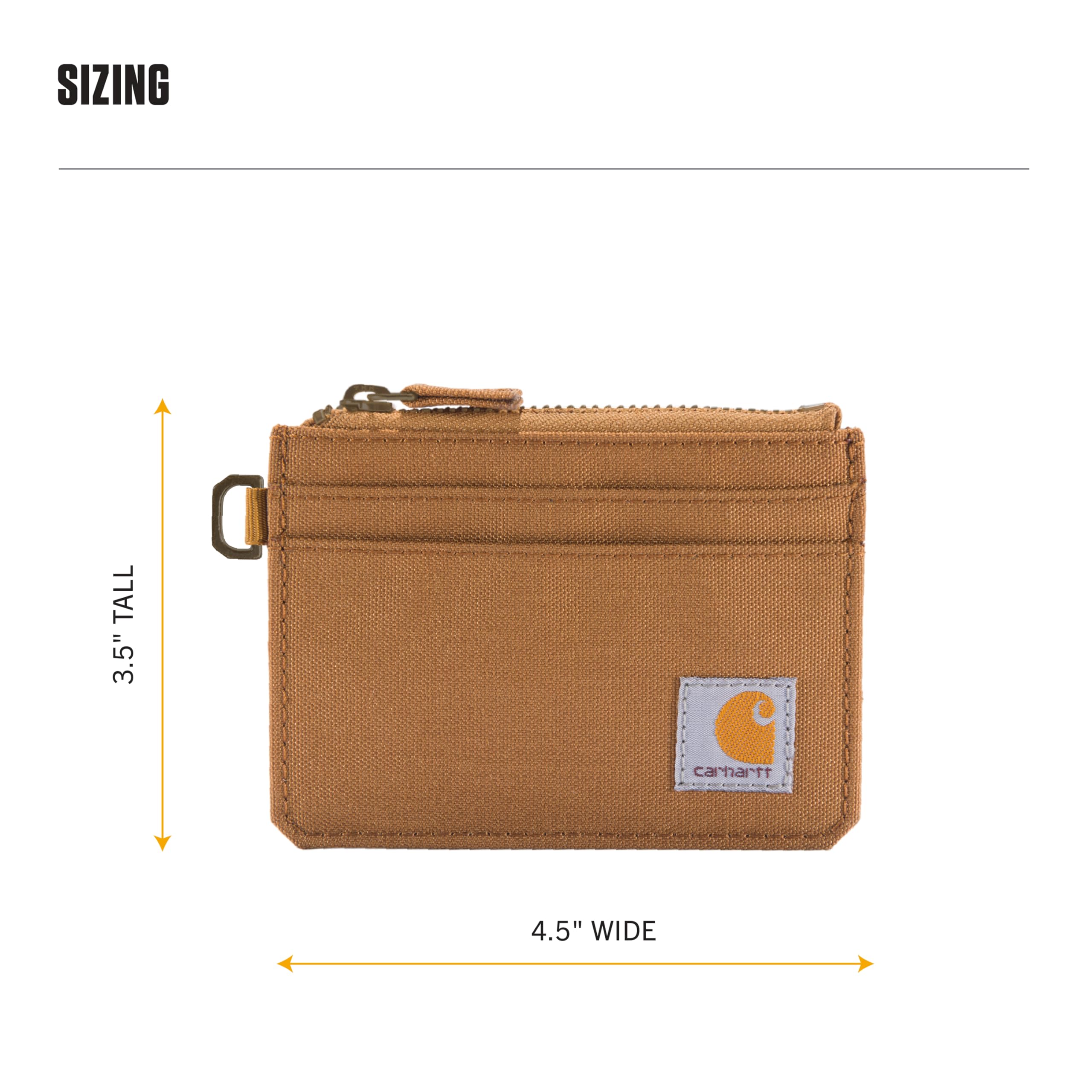 Carhartt Monedero para Mujer de Nailon 700D con Cremallera, Opciones para Guardar Tarjetas y Tarjetas de crédito, Color Negro (Card Keeper), tamaño único, Cartera con Cremallera de Nailon 700D