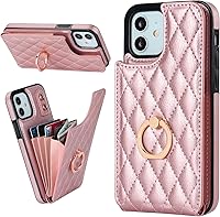 Vista 10 de Folosu Funda compatible con iPhone 12 iPhone 12 Pro con soporte para tarjetas, rotación de 360°, soporte de anillo de dedo con función atril
