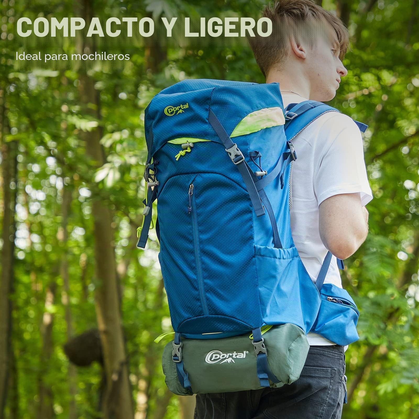 Portal Colchón de camping individual de 10 cm de grosor con bomba de pie, colchoneta inflable para acampar, colchón, tienda de campaña, cama de aire para adultos, ligera, mochila portátil para