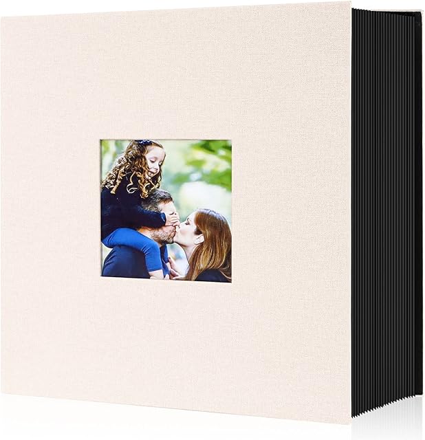 Benjia Photo Album 6x4 Slip in, Linen 600 Pockets Photo Albums Holds Landscape and Portrait 10x15cm Picture Beige