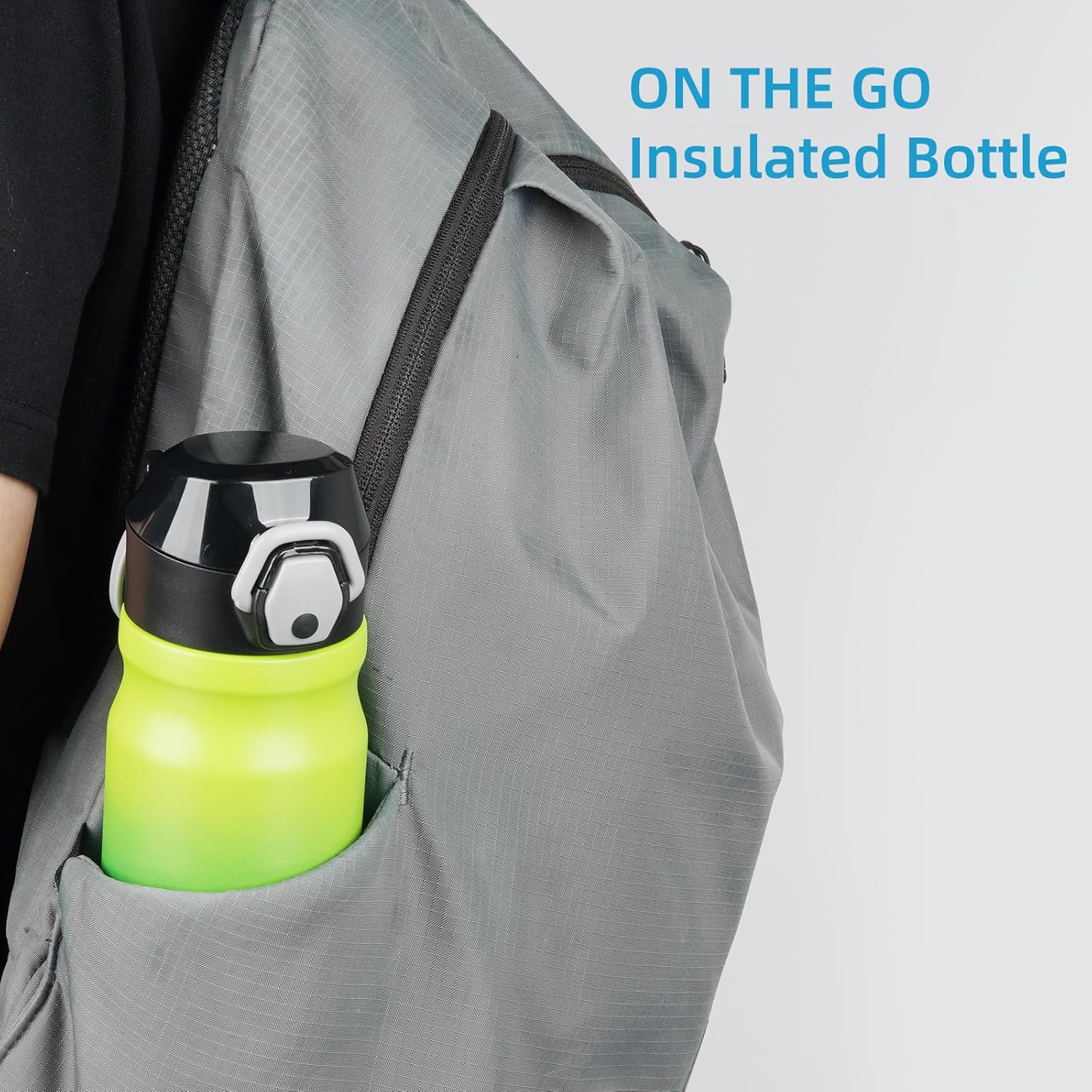 Insulated Water Bottle with Straw and Carry Loop,18 oz Stainless Steel Double Wall Vaccum Metal Water Flask with Leak-proof Lid,Matcha Green - Image 6