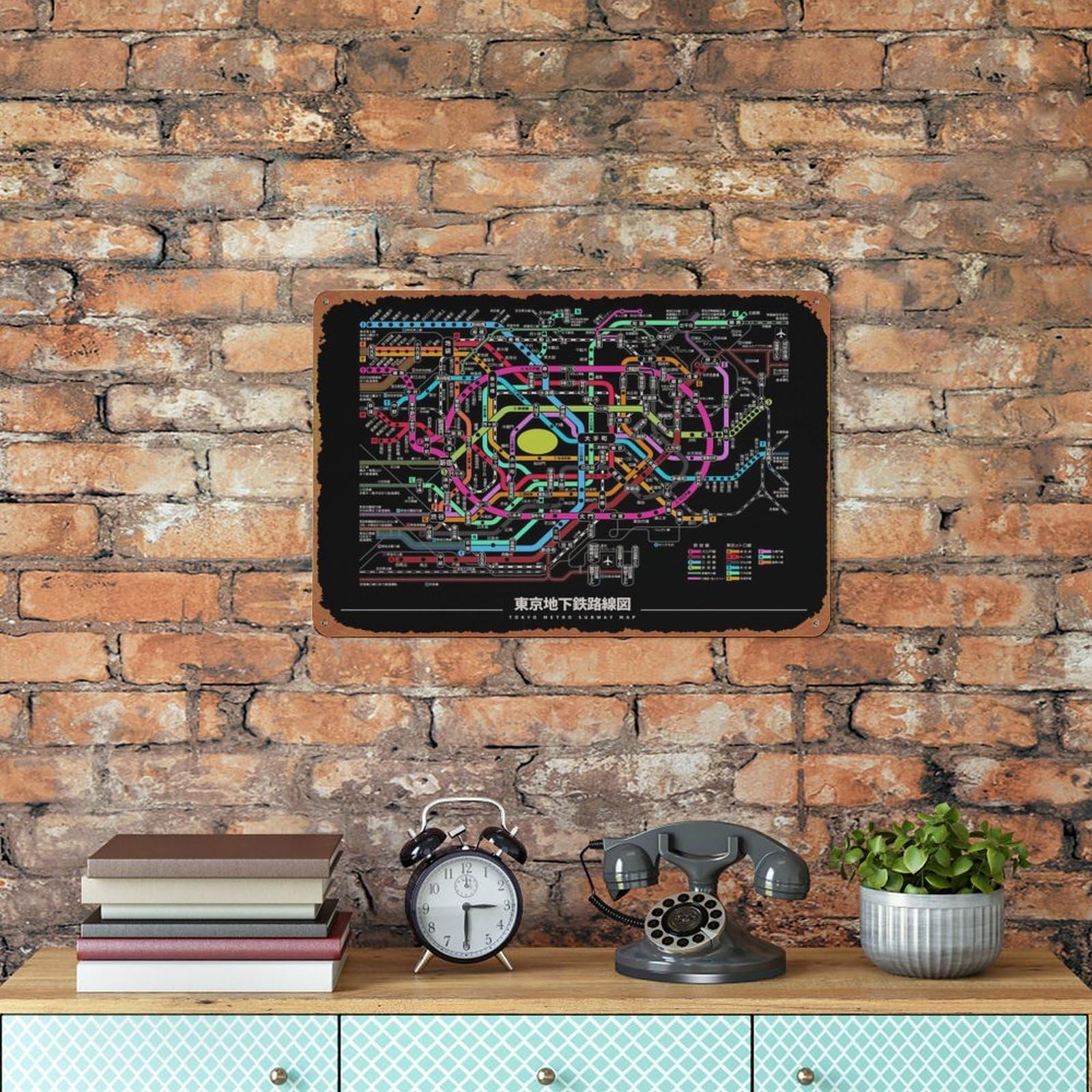 Amazon.com: Tokyo Metro Subway map Poster Vintage Cute Metal