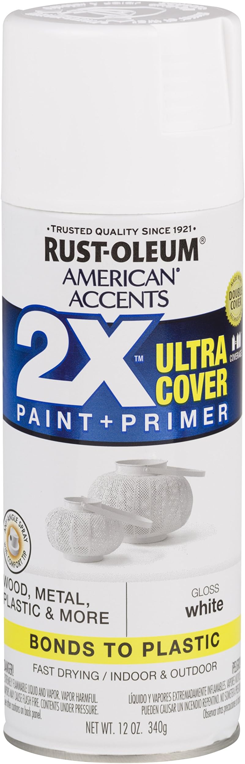 Rust-Oleum 327874 American Accents Spray Paint, 12 Ounce, Gloss White