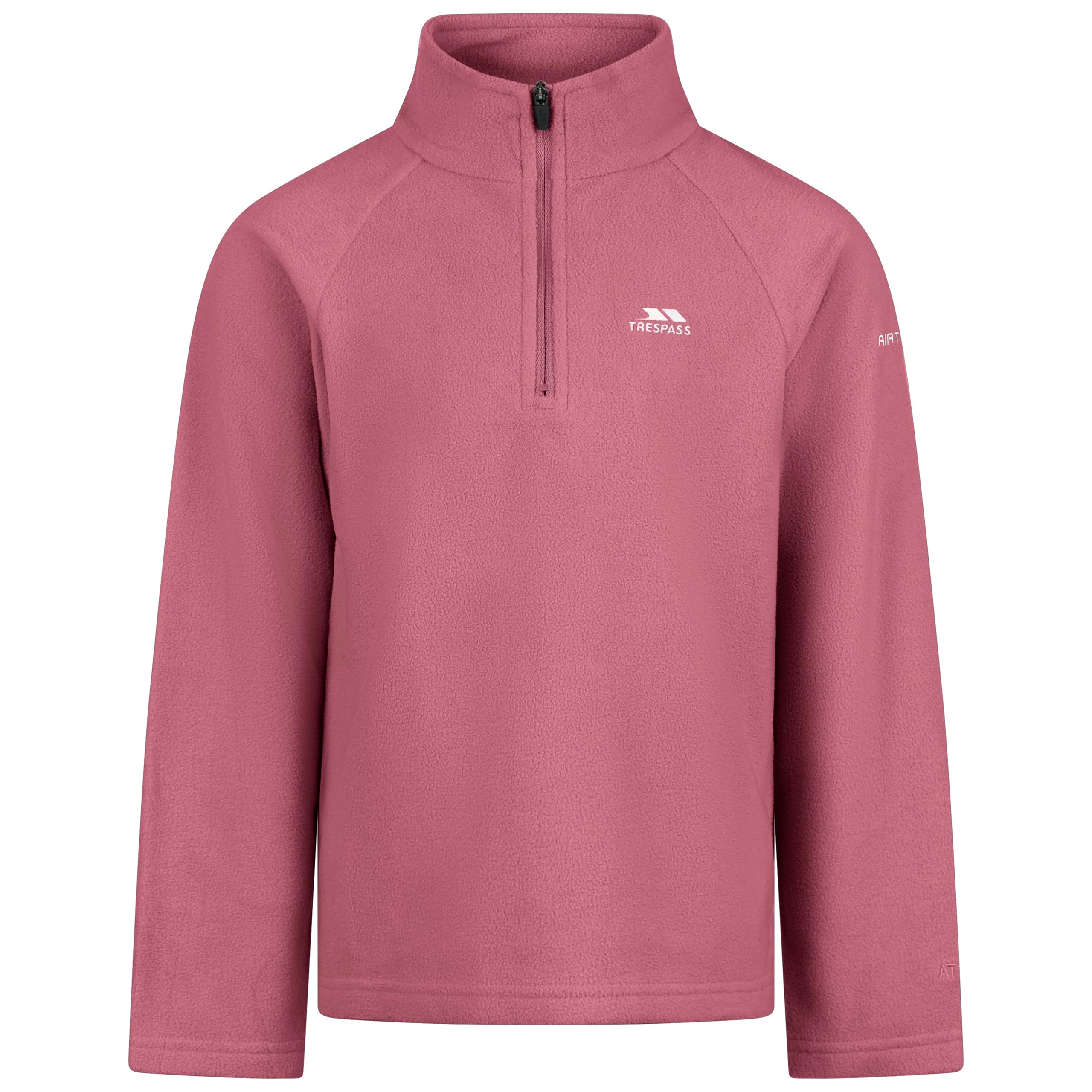 Trespass Rose Blush Kids Fleece Uliston - Half Zip Neck, Auto-Lock Zip, Airtrap Technology, 160 Gsm, Soft Brushed Finish, 100% Polyester, Lightweight, Warm, Easy-Care