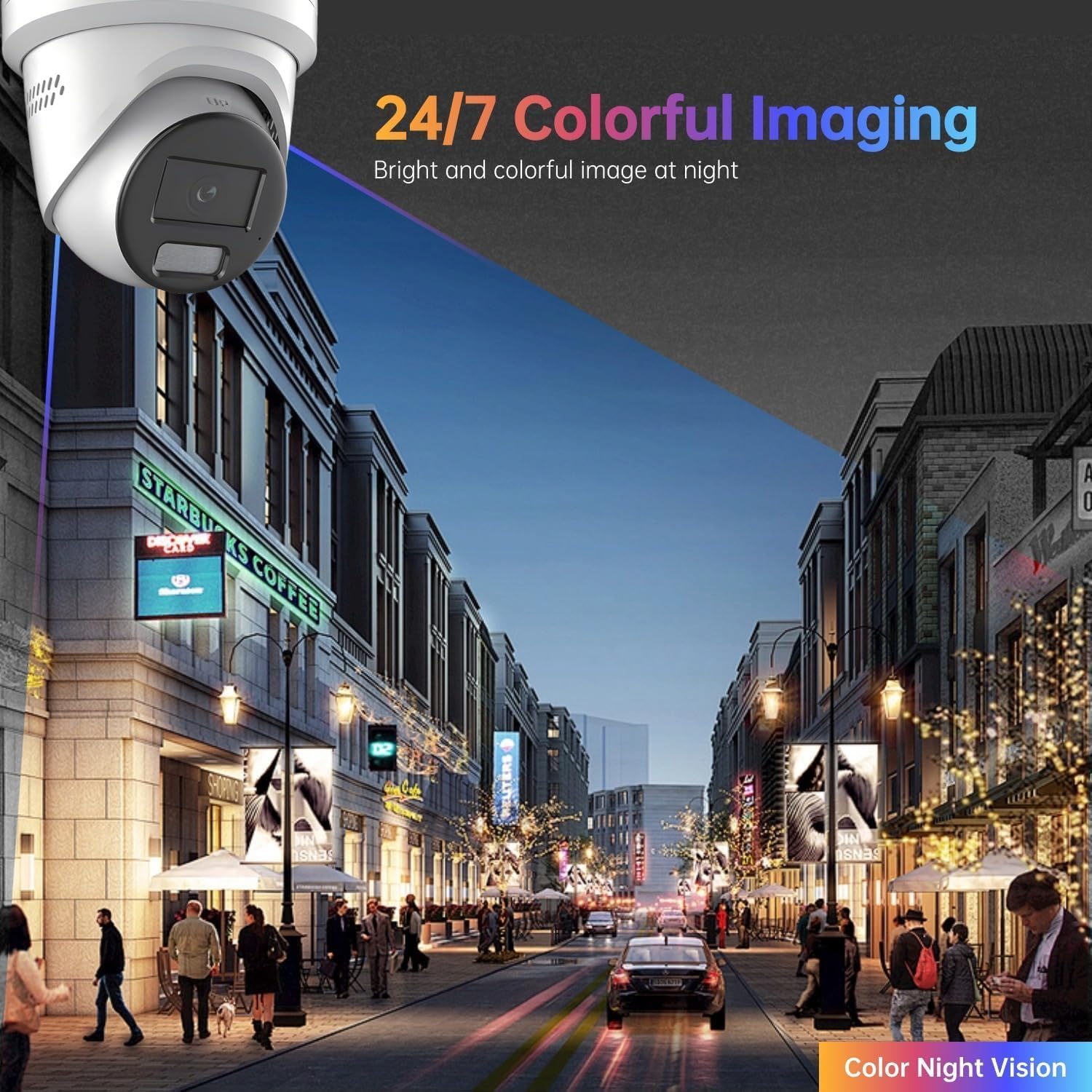 DS-2CD2347G2-LSU/SL 4MP Hik Color-Vu Turret Security PoE IP Camera Outdoor, 24/7 Colorful, Strobe Light and Audible Warning,Two Way Audio, H.265+, 130 dB WDR, IP67, 2.8mm DS-2CD2347G2-LU Upgrade