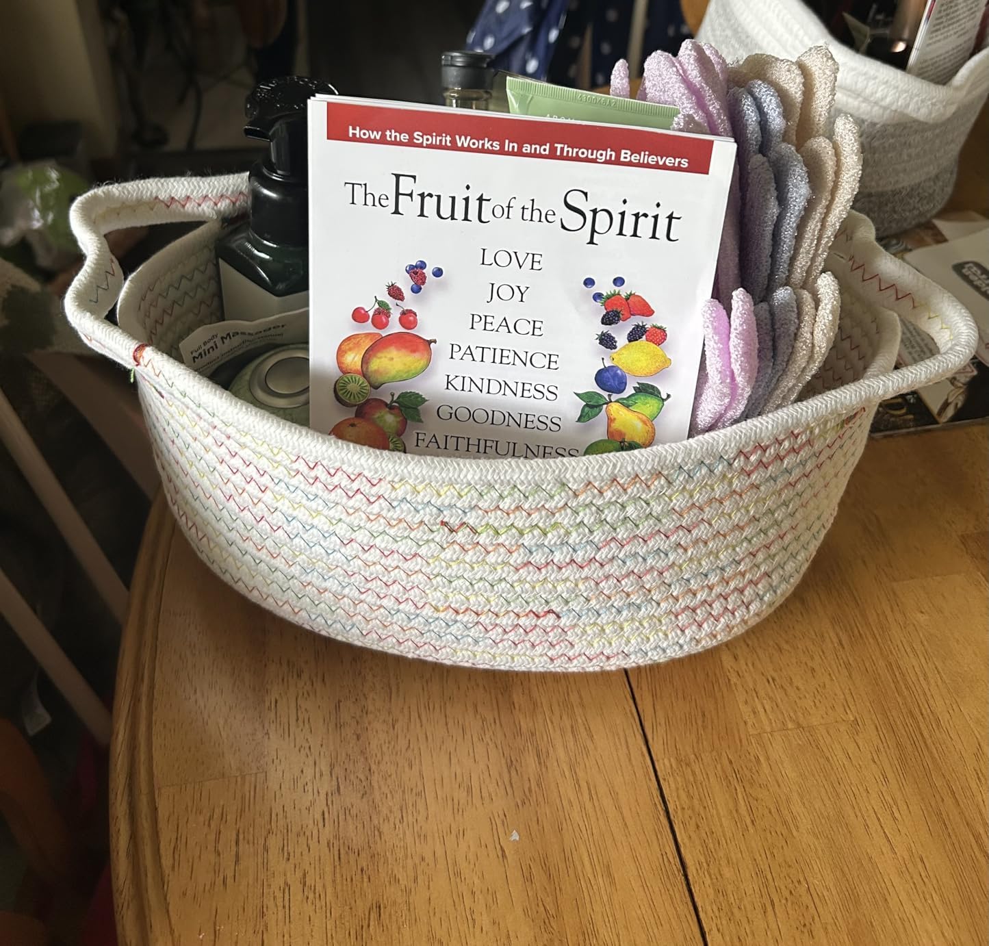 Small Woven Storage Basket with Handles -Cotton Rope with Handles Woven,Storage for Bathroom,Gift Basket,Baby Toys for Home, Nursery, Wedding, Durable Lightweight(Zebra card)