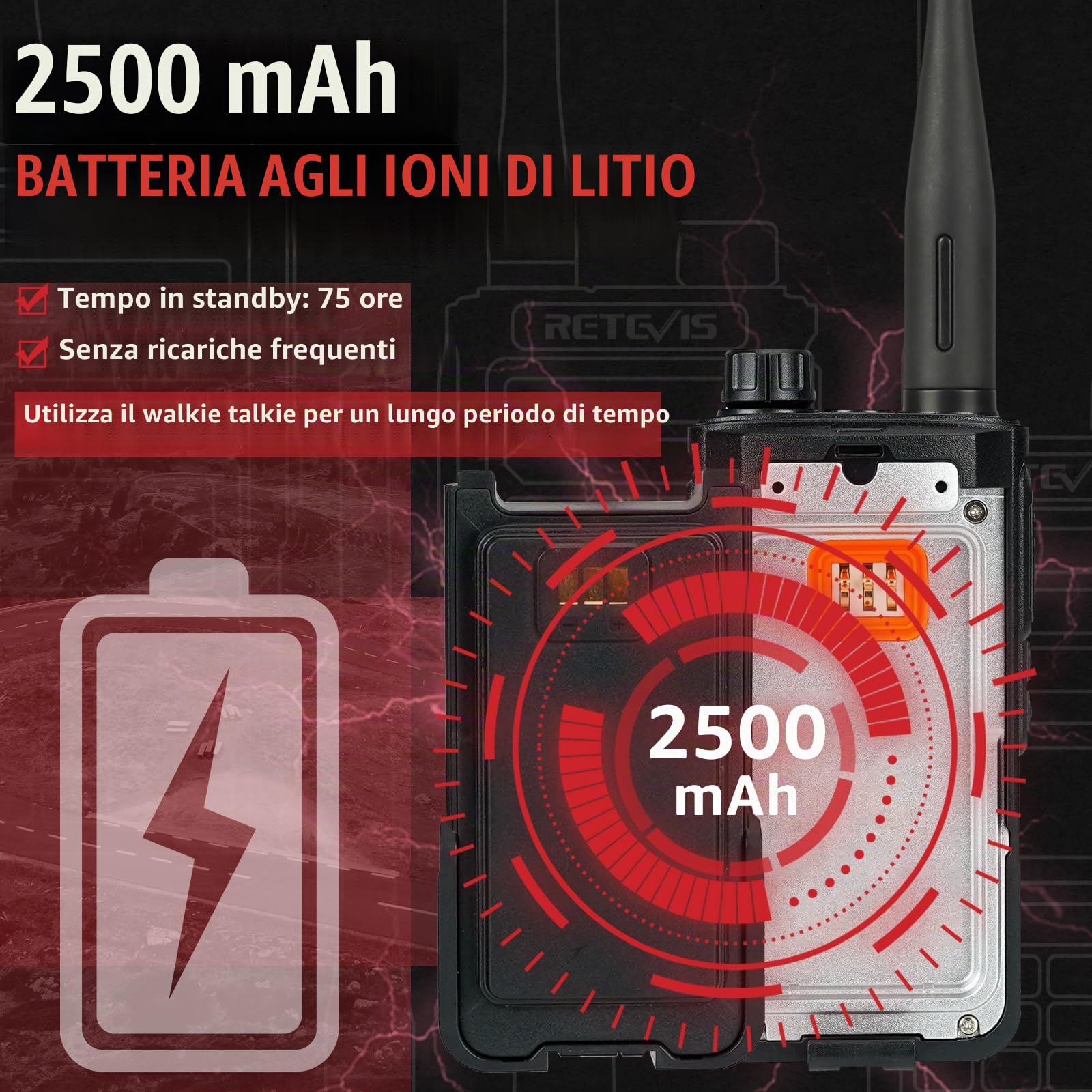 Retevis RA89 Radio Trasmittenti, Intervallo Lungo Walkie Talkie IP68 | Radioamatoriale, VFO, Batteria 2500mAh, Walkie-talkie Ricaricabile di USB A-C per il Salvataggio di Emergenza
