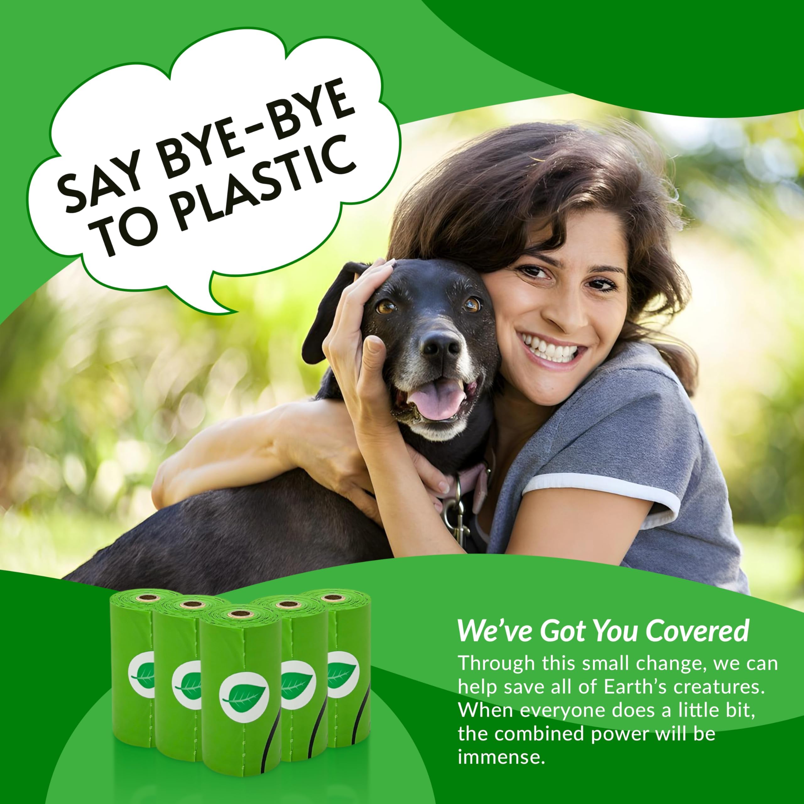Bolsas compostables para excrementos de perro, rollos, bolsas biodegradables para residuos de perros, sin perfume, extra gruesas, fuertes, certificadas compostables para el hogar, a prueba de fugas,