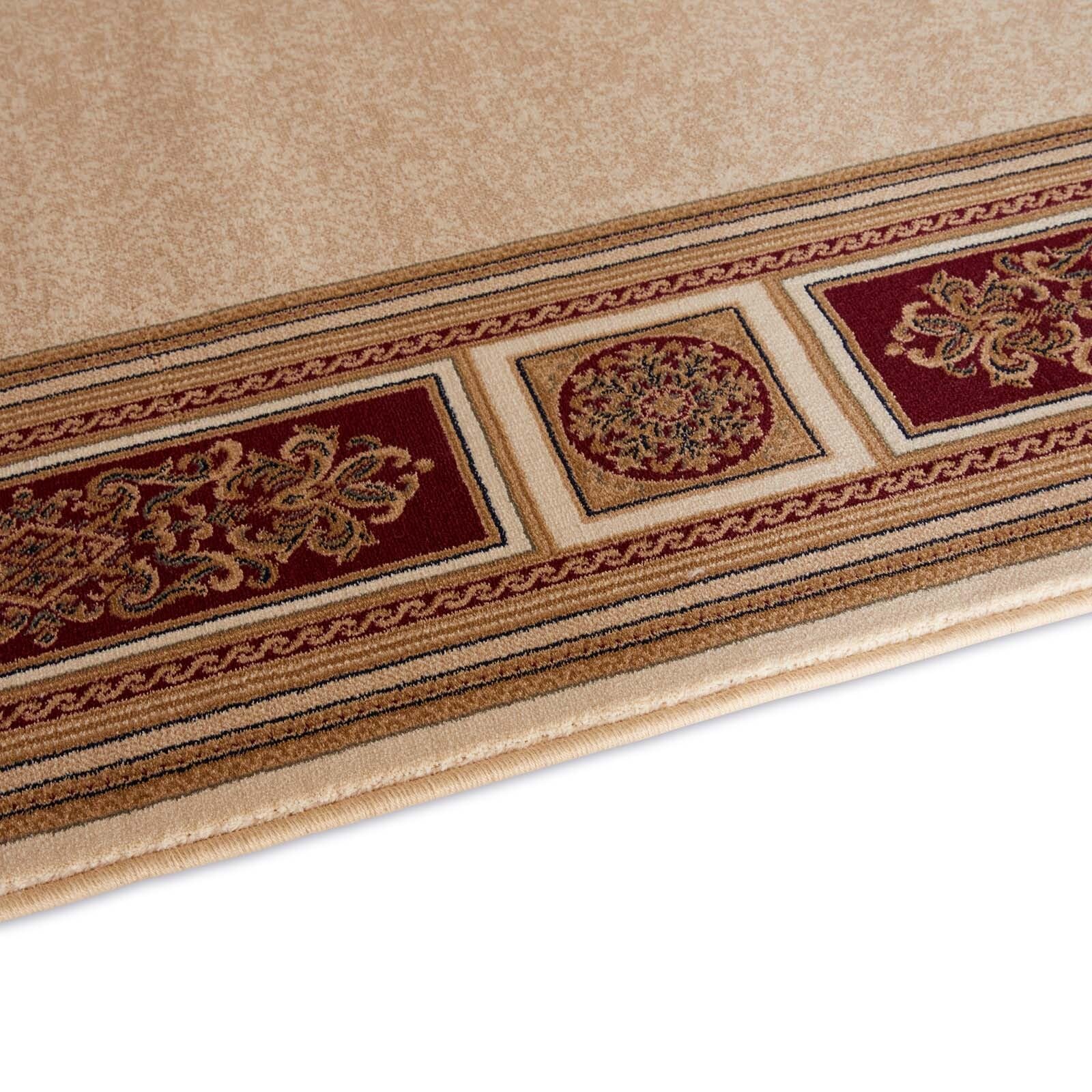 Taracarpet moderner Designer Orient Kurzflor Teppich edle Luxus Qualität im Aubusson Palast Design für Wohnzimmer, Schlafzimmer und Esszimmer Gold-rot 240x340 cm