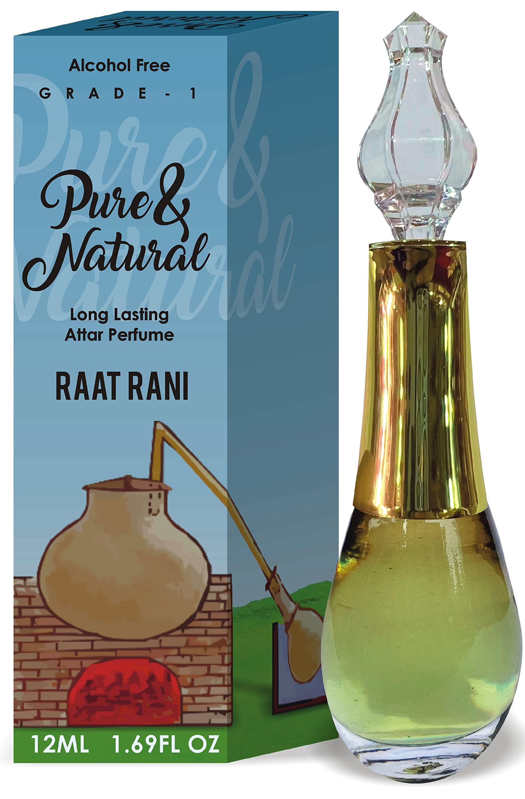 Parag Fragrances Raat Rani Attar/Natural Perfume Oil 12Ml (Pure & Natural Diamond) Grade-1 Series Non-Alcoholic & Long Lasting Attar/Itra/Etra For Men/Online Attar
