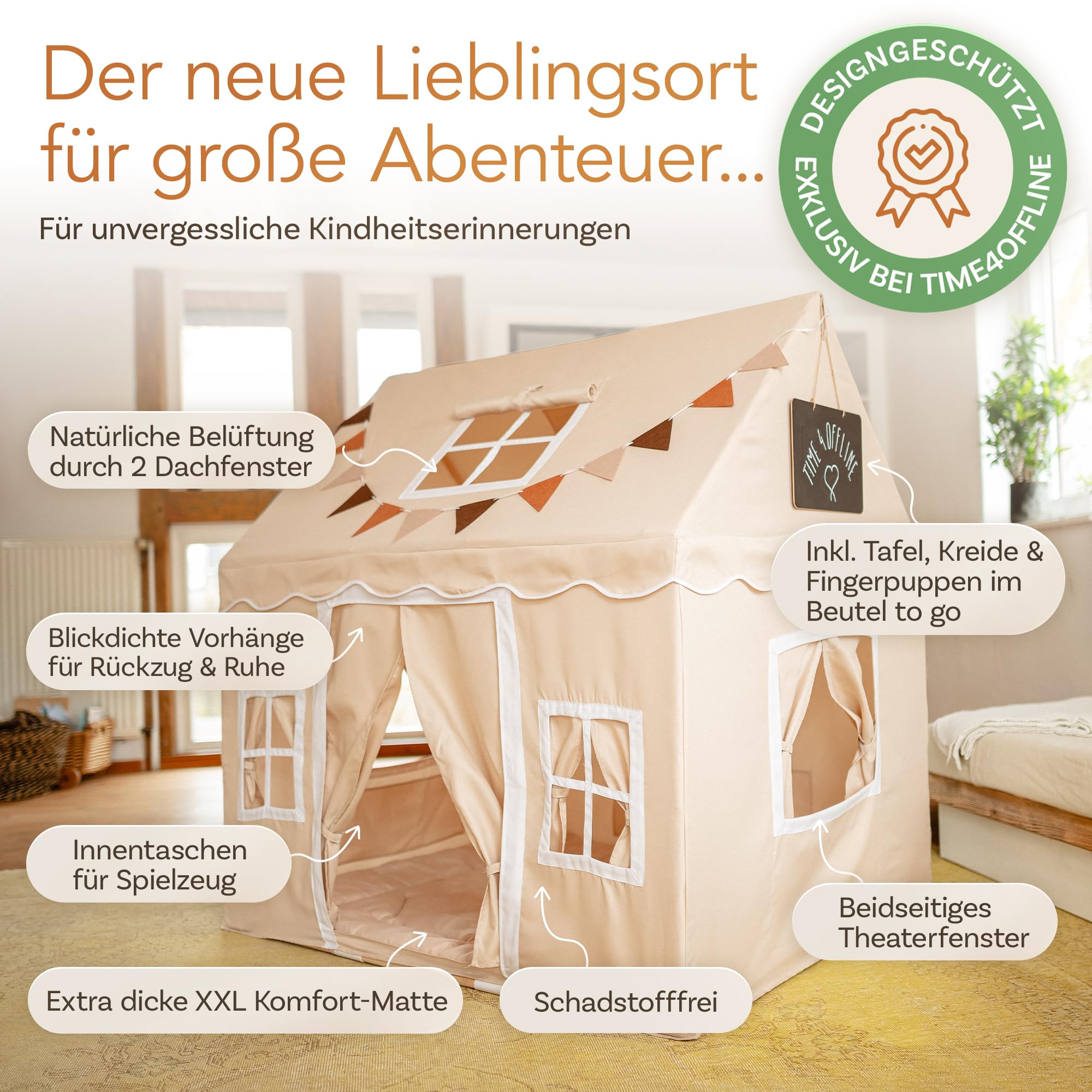 Kinderzelt Indoor | Spielzelt Kinder | Spielhaus Indoor | Kinderhaus