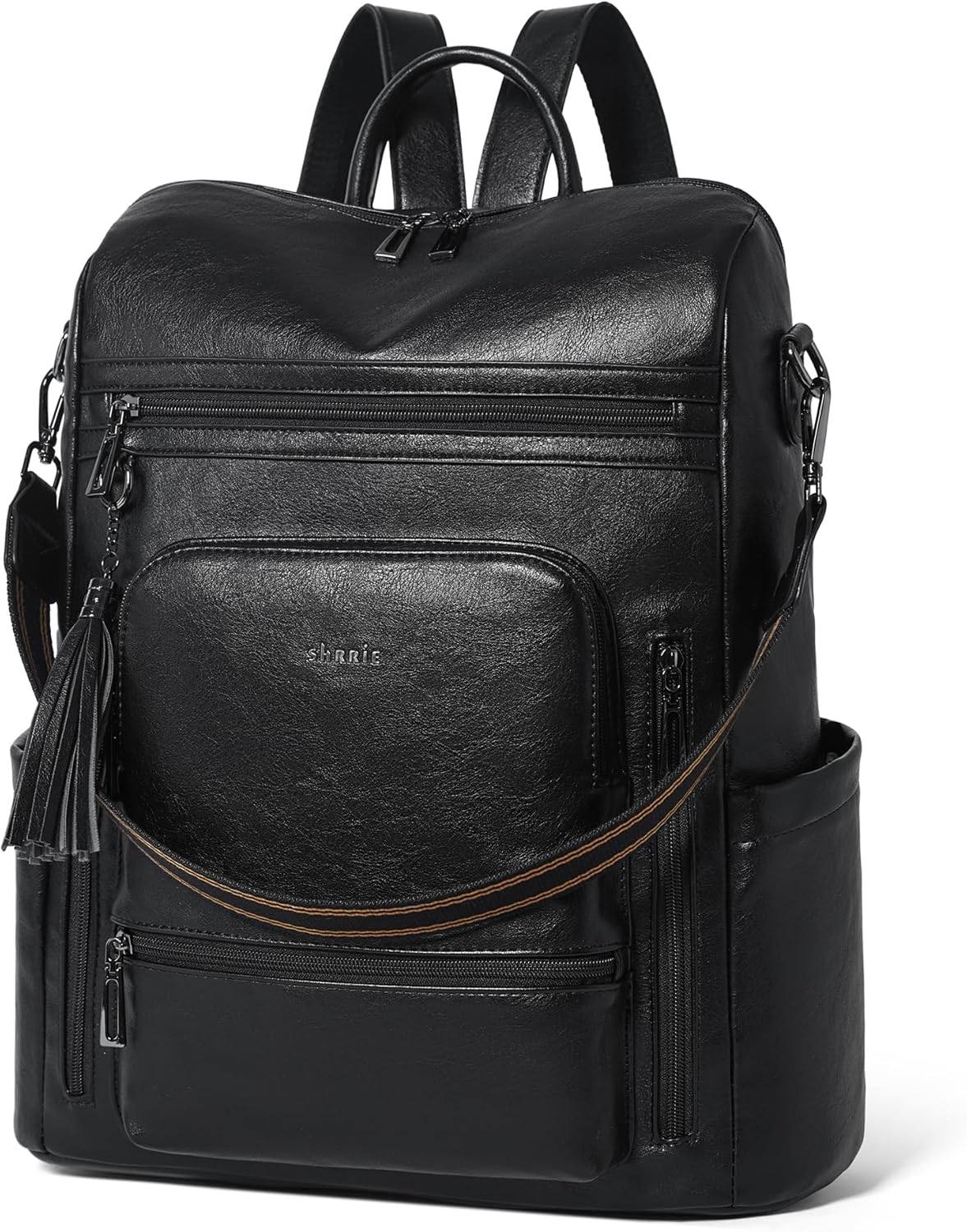 Shrrie Vegan Leather Laptop Backpack for Women 15.6 inch Work Backpack Fashion Travel Backpack Purse for Business College