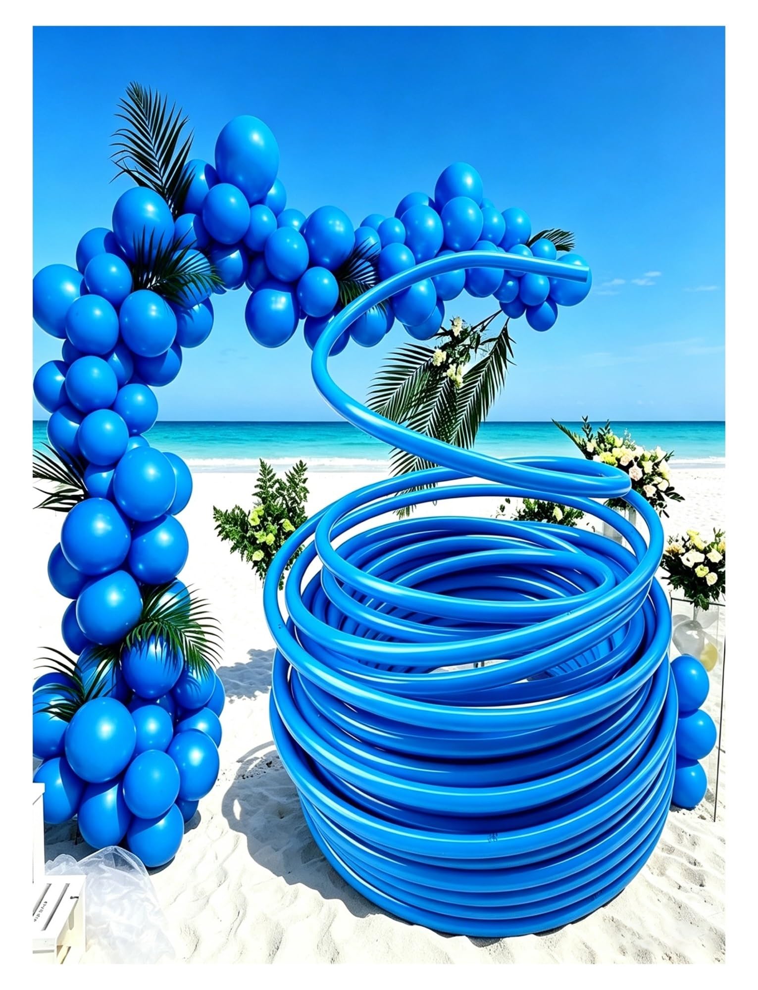 5 10 50 100 Meters Flexible Pipe for Giant Flowers Bendable PVC Pipe Shape retaining Flexible PVC Tubing Wedding & Stage Decor(Blue,25m/82ft)