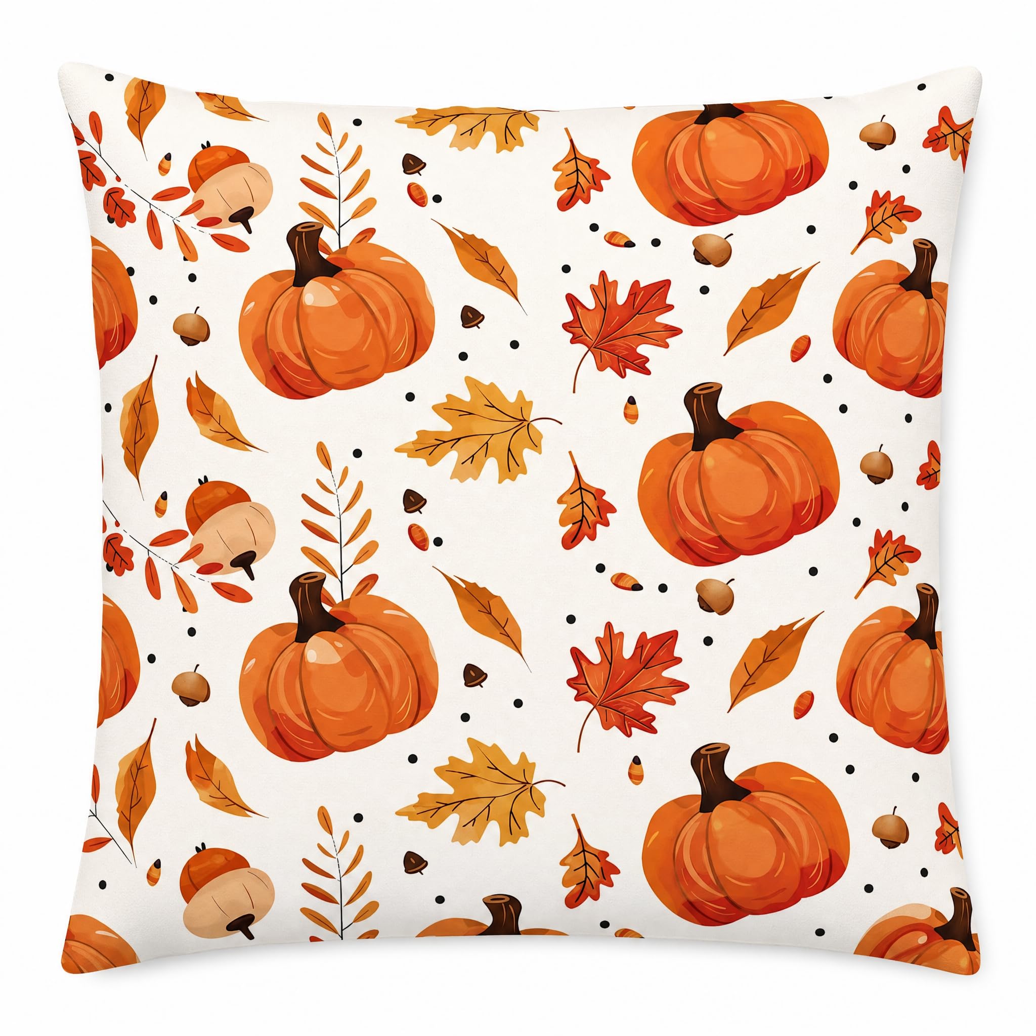 PVOODIRE Autumn Pumpkin Acorn Maple Leaf 45x45cm Cushion Cover,Pillow Cover