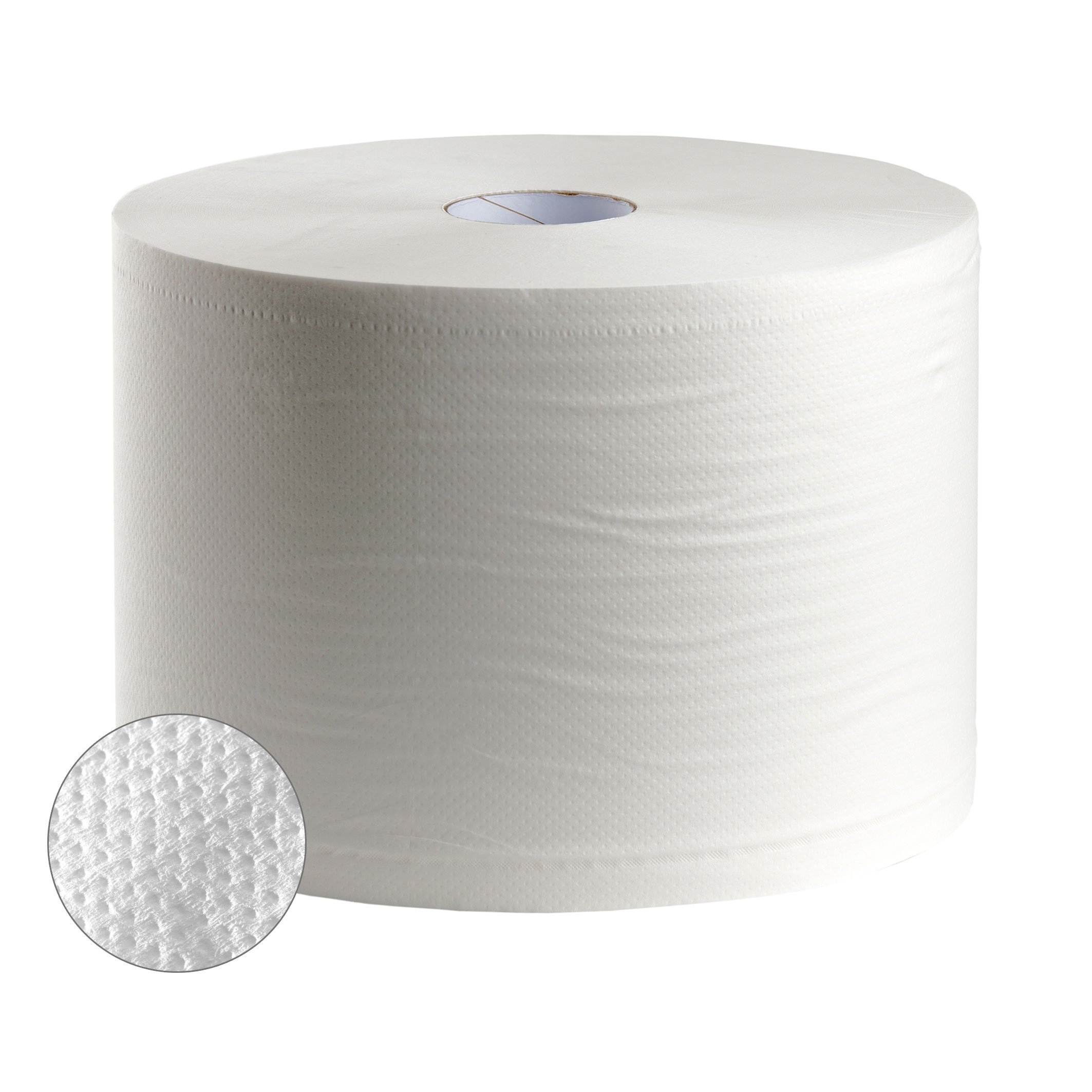 Bobina industrial gofrada 500 metros, color blanco, envase de 2 unidades